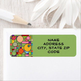 Mid-Century Modern Grid Return Address Label