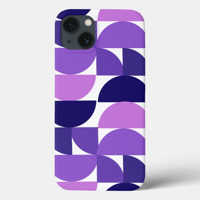Mid-Century Modern Half and Quarter Circles Case-Mate iPhone Case (Back)
