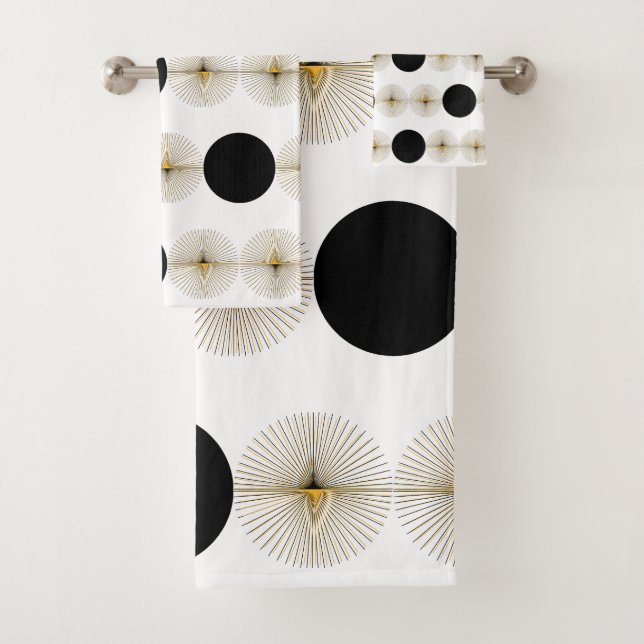 Mid Century Modern Half Circle Bath Towel Set (Insitu)