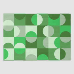 Mid Century Modern Half Circles Green Grey Tissue Paper