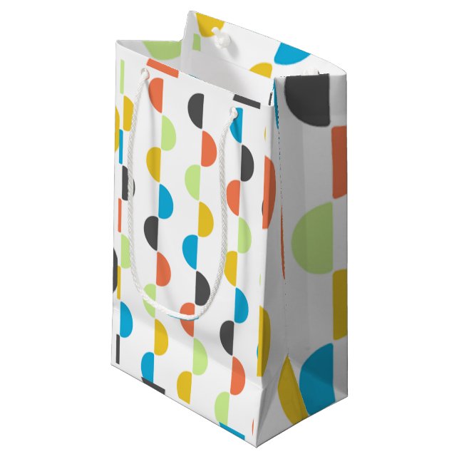 Mid-century Modern Half Circles  Small Gift Bag (Front Angled)