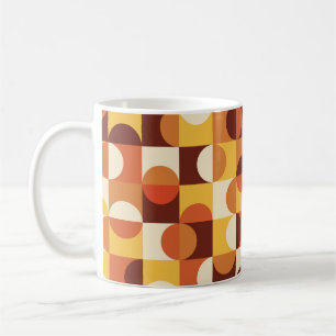 Mid Century Modern Half circles  yellow and orange Coffee Mug