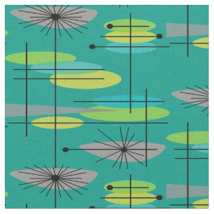 Mid-Century Modern Half Moons Design Fabric 25
