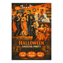 Mid Century Modern Halloween Martini Party