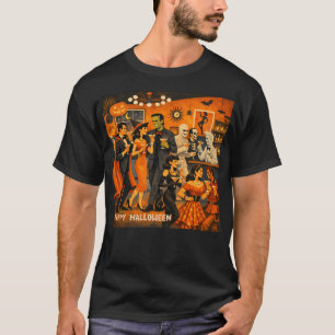 Mid Century Modern Halloween Martini Party T-Shirt