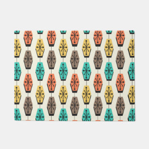 Mid Century Modern Hexagons Colourful Doormat
