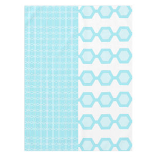 Mid Century Modern Hexagons Pastel Baby Blue Tablecloth