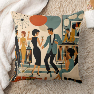 Mid Century Modern Hip Martini Dance Party Cushion