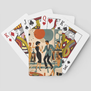 Mid Century Modern Hip Martini Dance Party Playing Cards