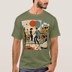 Mid Century Modern Hip Martini Dance Party T-Shirt
