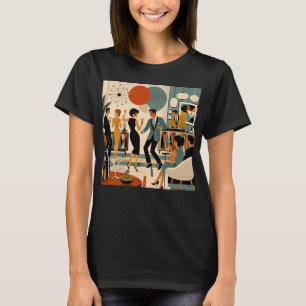 Mid Century Modern Hip Martini Dance Party T-Shirt