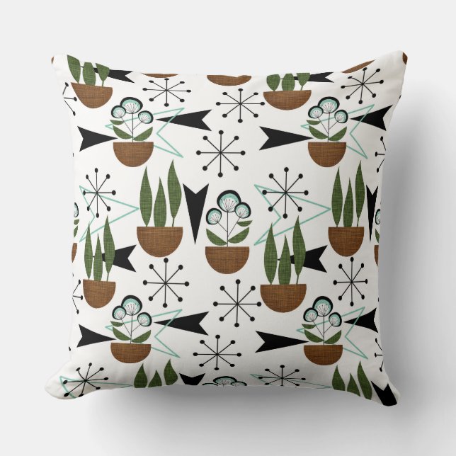 Mid-Century Modern House Plants | Atomic Cushion (Front)