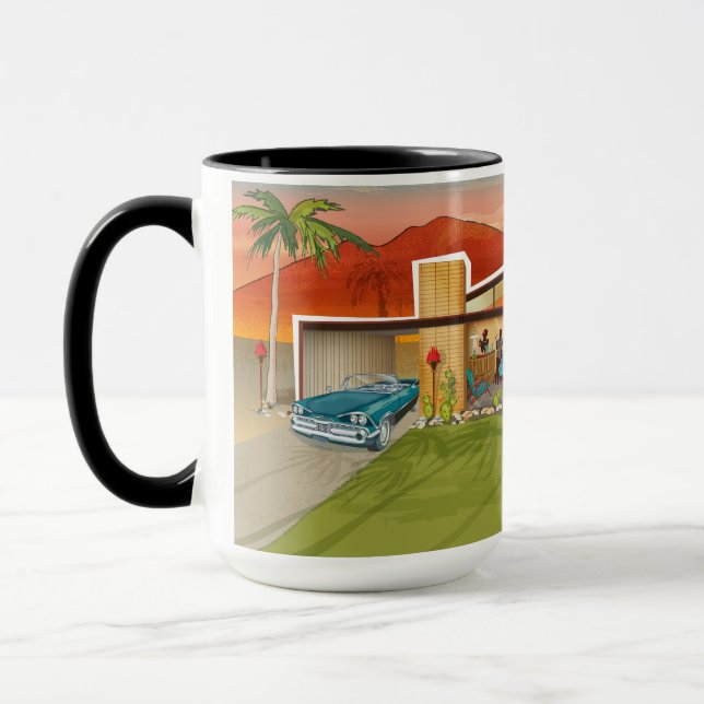 Mid Century Modern House Tiki Party House Mug (Left)