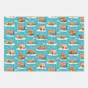 Mid-Century Modern Houses Christmas Wrapping Paper