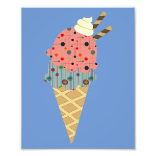 Mid Century Modern Ice Cream Cone Photo Print