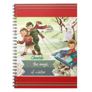 Mid Century Modern Illustration Winter Notebook
