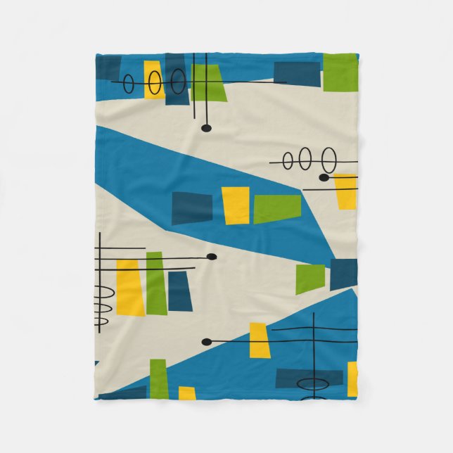 Mid-Century Modern Inspired Fleece Blanket 27 (Front)