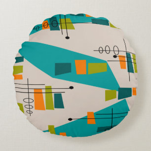 Mid-Century Modern Inspired Round Pillow