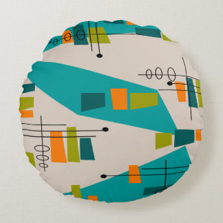 Mid-Century Modern Inspired Round Pillow
