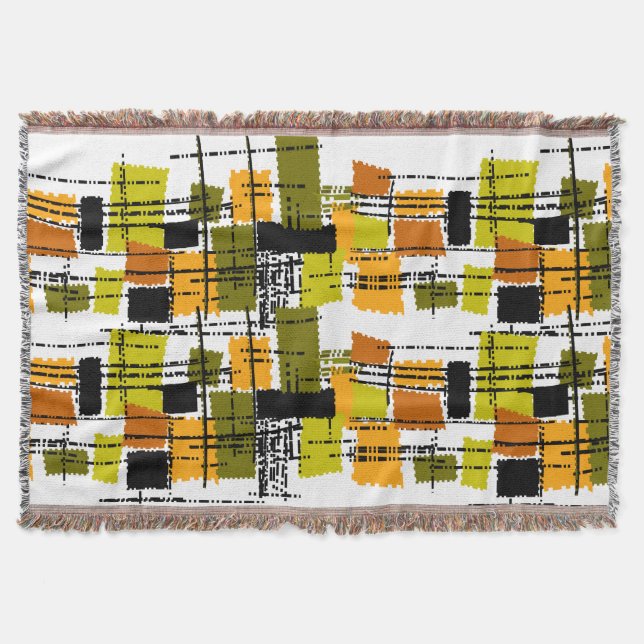 Mid-Century Modern Inspired Woven Blanket #44 (Front)