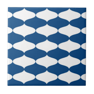 Mid Century Modern Interlocking Ogee Pattern Ceramic Tile