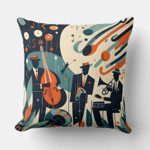 Mid Century Modern Jazz Age Trio Cushion