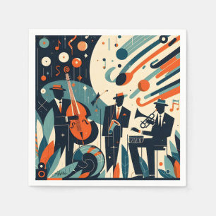 Mid Century Modern Jazz Age Trio Napkin