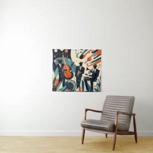 Mid Century Modern Jazz Age Trio Tapestry