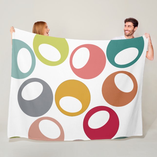 Mid-Century Modern Juggling Fleece Blanket (In Situ)