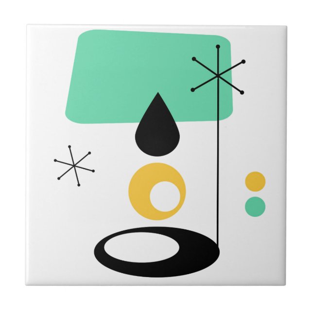 mid century modern lamp design blue gold tile (Front)