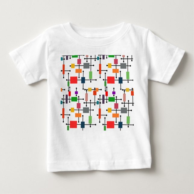 Mid-Century Modern Large Grid  Baby T-Shirt (Front)