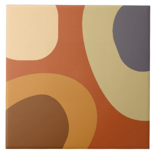 Mid Century Modern Large Shapes Ceramic Tile