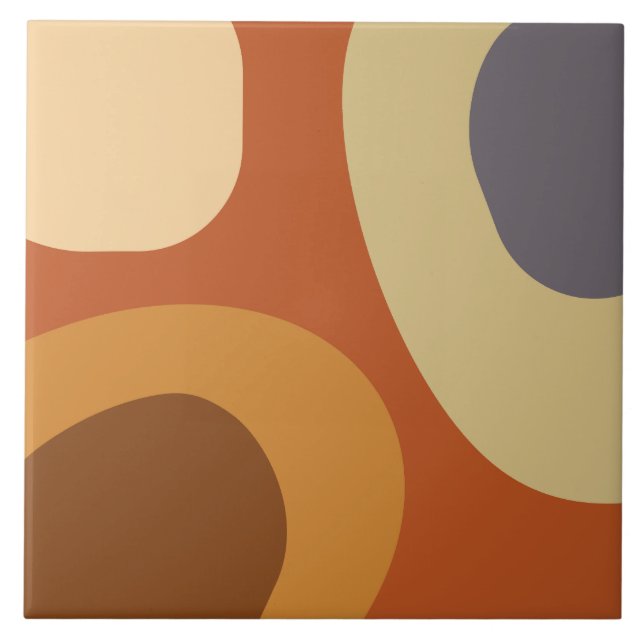Mid Century Modern Large Shapes Ceramic Tile (Front)