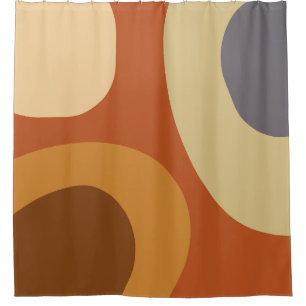 Mid Century Modern Large Shapes Shower Curtain