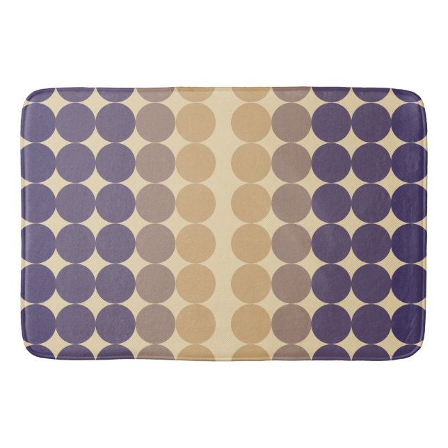 Mid Century Modern Lavender Circles Bath Mat (Front)
