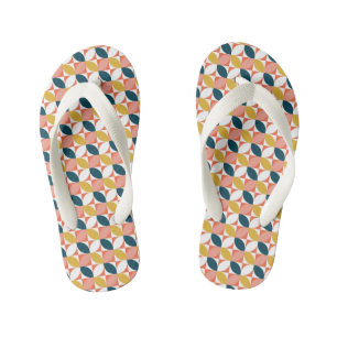 Mid-Century Modern Leaf Pattern Kid's Thongs