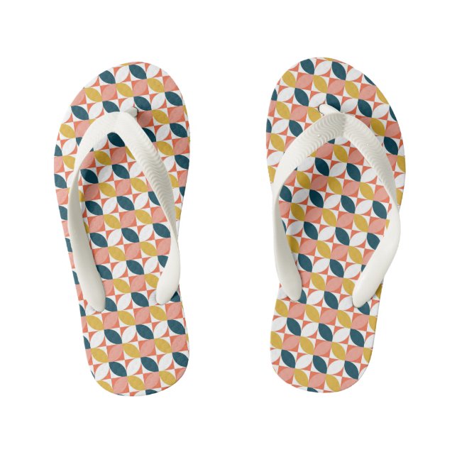 Mid-Century Modern Leaf Pattern Kid's Thongs (Footbed)