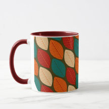 Mid-century Modern 'Leaf' Pattern Mug