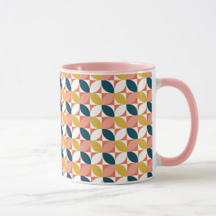 Mid-Century Modern Leaf Pattern Mug