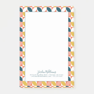 Mid-Century Modern Leaf Pattern Post-it Notes