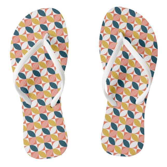 Mid-Century Modern Leaf Pattern Thongs (Footbed)