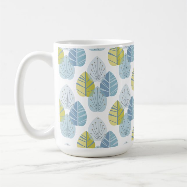 Mid-Century Modern Leaves Coffee Mug (Left)