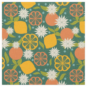 Mid Century Modern Lemon Citrus Fabric