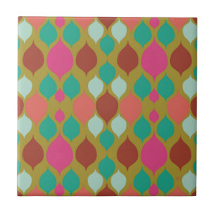 Mid Century Modern Lime Geometric  Ceramic Tile