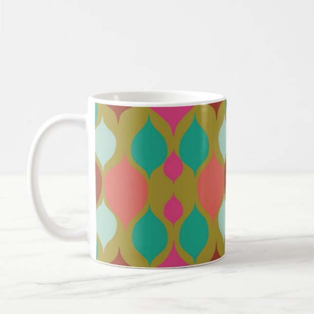 Mid Century Modern Lime Geometric  Coffee Mug (Left)