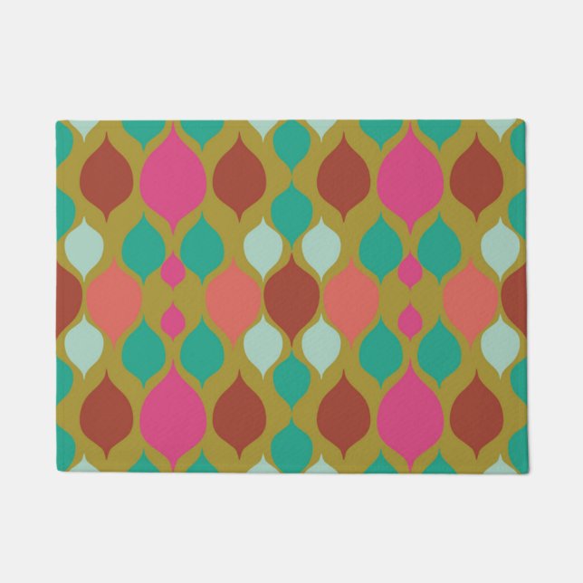 Mid Century Modern Lime Geometric  Doormat (Front)
