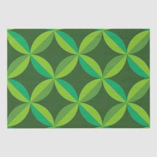 Mid Century Modern Lime Mint Green Circles Tissue Paper