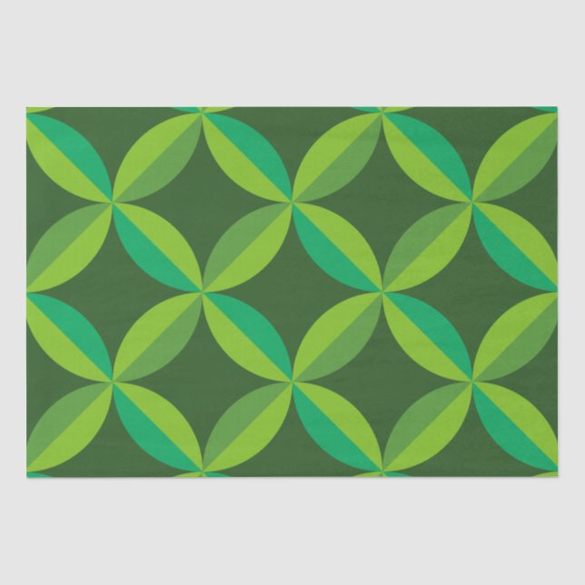 Mid Century Modern Lime Mint Green Circles  Tissue Paper (Front)
