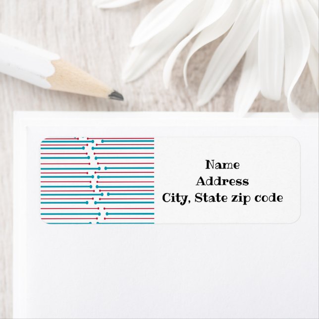 Mid-Century Modern Lines Return Address Label (Insitu)