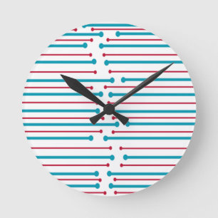 Mid-Century Modern Lines  Round Clock